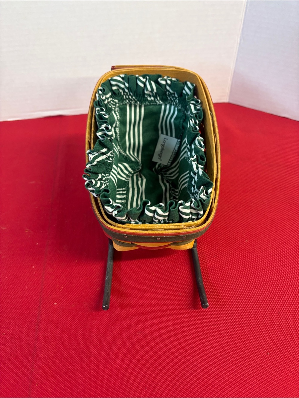 Longaberger 1998 Dash Away Sleigh Basket/Runner/Liner - Picture 2 of 12